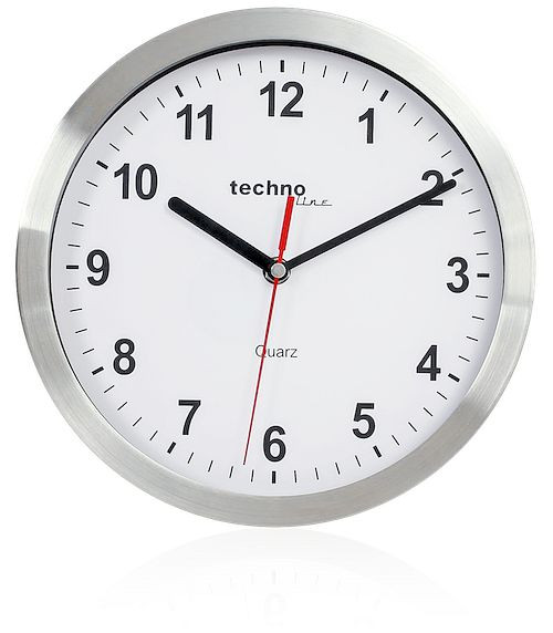 Technoline quartz wandklok zwart, metaal, afmetingen: Ø 25 cm, WT 7650