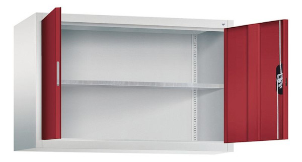 C+P bovenkast Acurado, H790xB1200xD400mm, kleur: lichtgrijs/robijnrood, verzonken handgreep, 9465-009 S10064