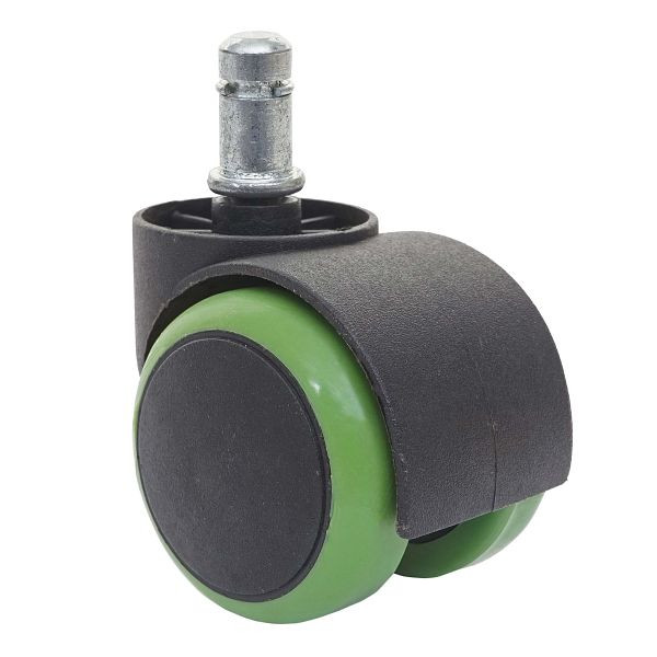 Mendler set van 5 wielen voor harde vloeren HWC-H86, bureaustoelwielen, stoelwielen, 150kg draagvermogen 50mm, groen, 74231