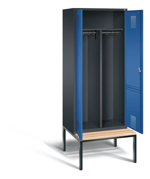 C+P zwart wit kastje Evolo, H2090xW810xD815mm, kleur: zwart grijs / gentiaanblauw, 48052-22 S10017