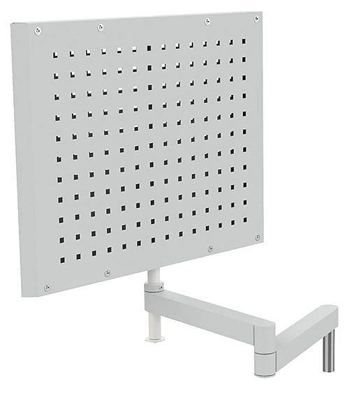 Bedrunka + Hirth zwenkarm met geperforeerde en sleufwand voor haken en kleingoeddozen, afmetingen in mm (BxDxH): 600 x 40 x 500, 07.98.10