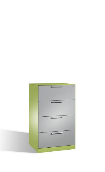 C+P archiefkast Asisto, H1310xB800xD600mm, kleur: virid groen/wit aluminium, beugelgreep, 146223-422 S10070