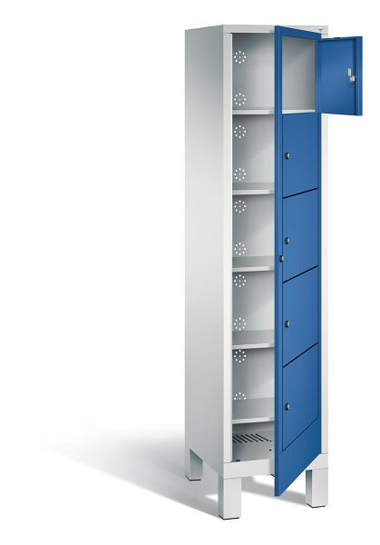 C+P wasverzamelkast Evolo, H1850xB420xD500mm, kleur: lichtgrijs / gentiaanblauw, 48060-105 S10016