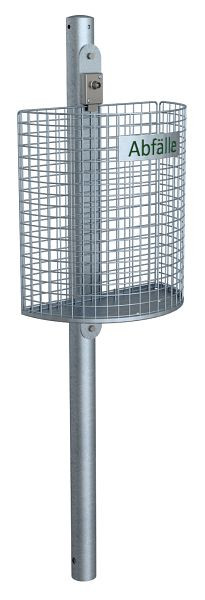 Schake afvalcontainer - niervorm - thermisch verzinkt, met paal Ø60x1300mm, 4127