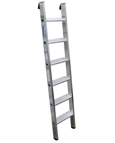 DENIOS Stufen-Anlegeleiter aus Aluminium, mit 6 Stufen, 156-908
