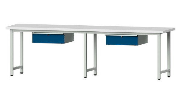 ANKE werkbanken werktafel, model 93, 2800 x 700 x 840 mm, RAL 7035/5010, KSP 40 mm, 400.420
