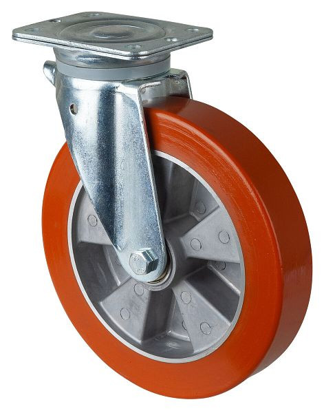 BS Rollen zwaarlastwiel, wielbreedte 50 mm, wiel-Ø 250 mm, draagvermogen 600 kg, polyurethaan gegoten 95 Shore A, aluminium, kogellagers, N100.B90.252