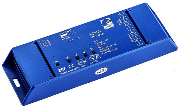 rutec Projekt KNX actuator 240W / 12V 480W / 24V RGB KNX actuator 4x1 kanaal 4 adressen, PHZ100