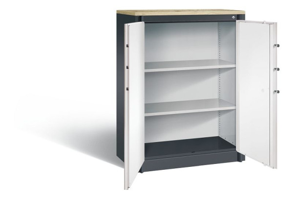 C+P brandbeveiligingskast Certos, H1226xB930xD500mm, kleur: zwartgrijs / verkeerswit, dagschoot, 3 OH, 1171-00 S10324