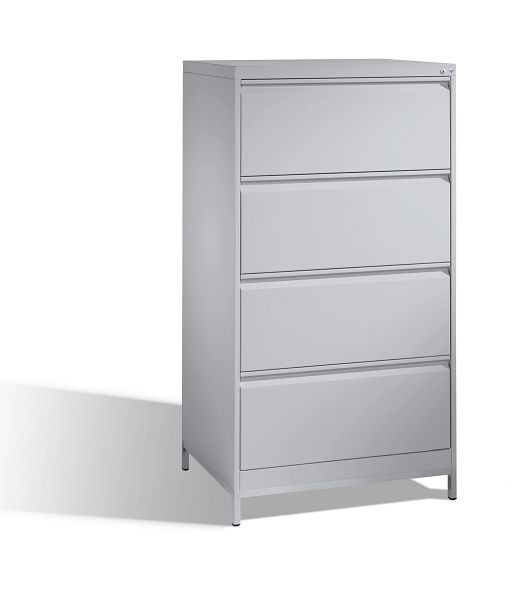 C+P hangmappenkast Acurado, H1357xB787xD590mm, kleur: wit aluminium, handgreep, 12934-312 S10140