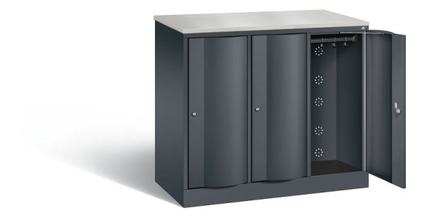C+P locker Resisto, H1077xB1148xD540mm, kleur: zwart-grijs, 8271-372 S10063