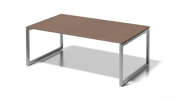 Bisley Cito directiewerkplek/vergadertafel, 730 mm in hoogte vast O-frame, H 19 x B 2000 x D 1200 mm, walnoot/zilver, DOF2012WN355