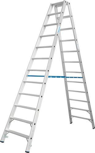 Krause trapladder van aluminium, aan beide zijden toegankelijk, 2 x 12 treden R 13, 307631