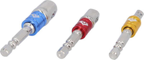 Brilliant Tools 1/4" vierkante adapterset 1/4" + 3/8" + 1/2", 3-delig, BT053003