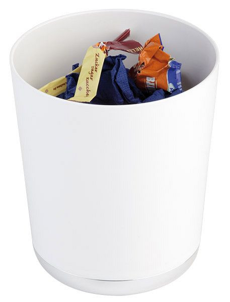 APS tafelresten/bestekcontainer, Ø 13 cm, hoogte: 15 cm, SAN, wit, met verchroomd onderstel, -BASE CHROME-, 00019