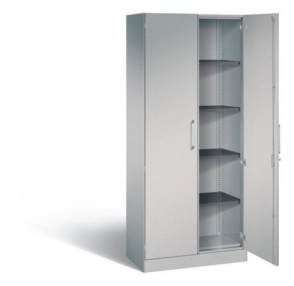 C+P vleugeldeurkast Asisto, H1980xB800xD435mm, kleur: wit aluminium, beugelgreep, 5 FH, 141003-000 S10017