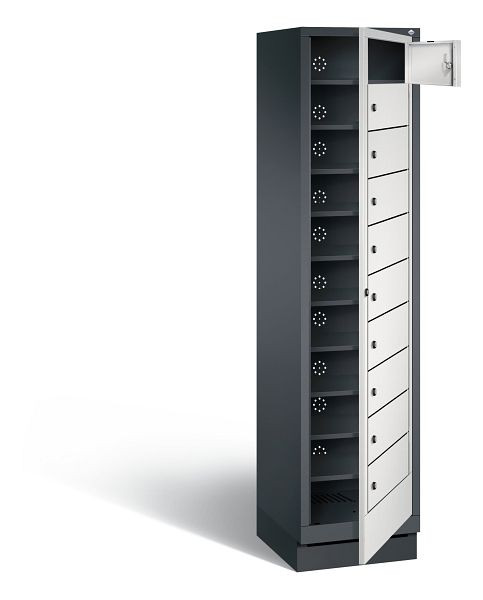 C+P wasautomaat Evolo, H1800xB420xD500mm, kleur: zwartgrijs/lichtgrijs, 48160-110 S10064