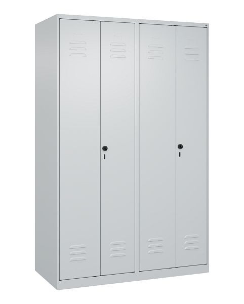 C+P Umkleidespind Classic PLUS SW, 4 Abteile, 1850x1200x500mm, 7035/7035, Drehriegel, 080002-40 S10011