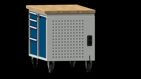 ANKE werkbanken systeempaneel met voeding, 523 x 32 x 638 mm, RAL 7035, voor werkplaatswagen serie V, 900.371