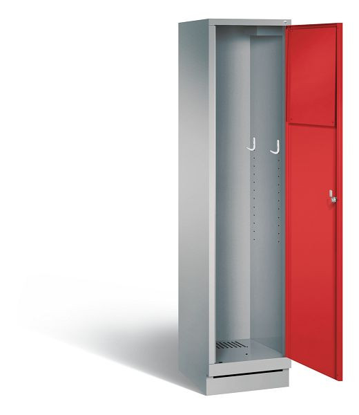 C+P wasverzamelkast Evolo, H1800xB420xD500mm, kleur: wit aluminium / vuurrood, 48170-210 S10253