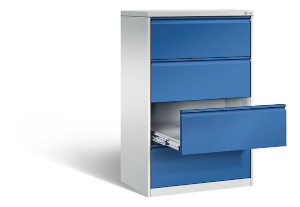 C+P archiefkast Acurado, H1357xB787xD590mm, kleur: lichtgrijs / gentiaanblauw, handgreep, 12934-322 S10014