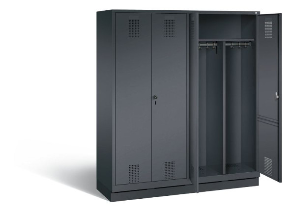 C+P zwart wit locker Evolo, H1800xB1590xD500mm, kleur: zwart-grijs, 48022-42 S10030