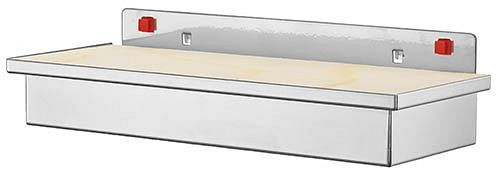 Bedrunka + Hirth gereedschapshouder kist met houten plaat om zelf te boren, afmetingen in mm (BxDxH): 340 x 135 x 55, 03.87.422