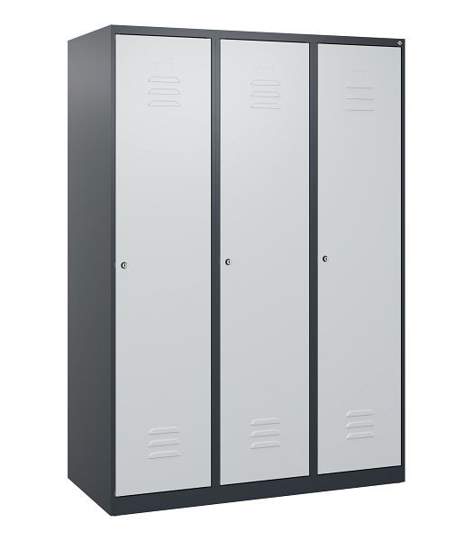 C+P luierkluis Classic PLUS met middenwand, 3 vakken, 1700x1200x500mm, 7016/7035, cilindersloten, 0800007-32F S10024