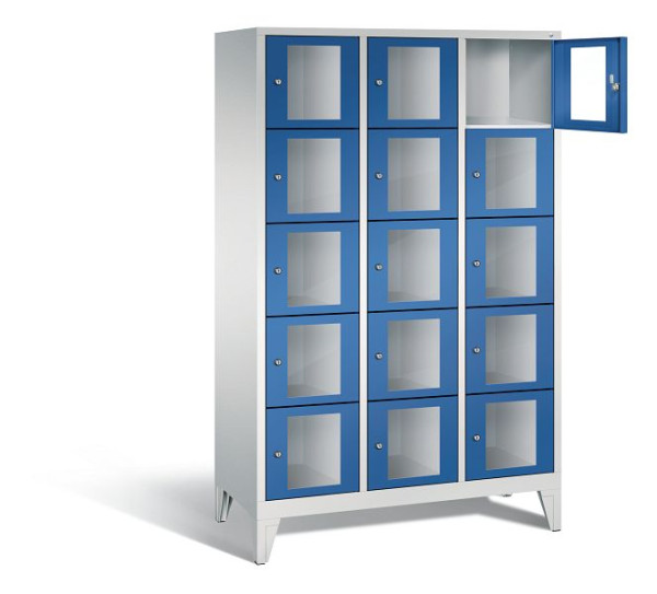 C+P lockerkast Classic, H1850xB1200xD500mm, kleur: lichtgrijs / gentiaanblauw, 8010A325 S10002