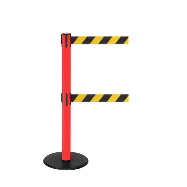 Stein HGS HGS personengeleidingssysteem -P-Line Duo Safety-, rood, zwart/geel diagonaal (gearceerd), met riemeindstuk (standaard), riemlengte: 2,3 m, 15176-0202
