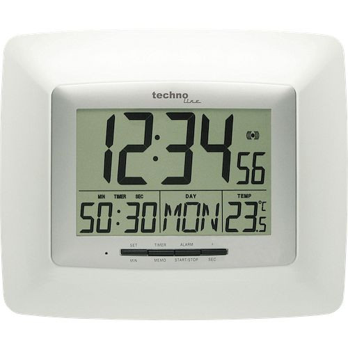 Technoline DCF-77 draadloze wandklok met handmatige instelmogelijkheid, afmetingen (BxHxD): 235 x 195 x 27 mm, WS 8100