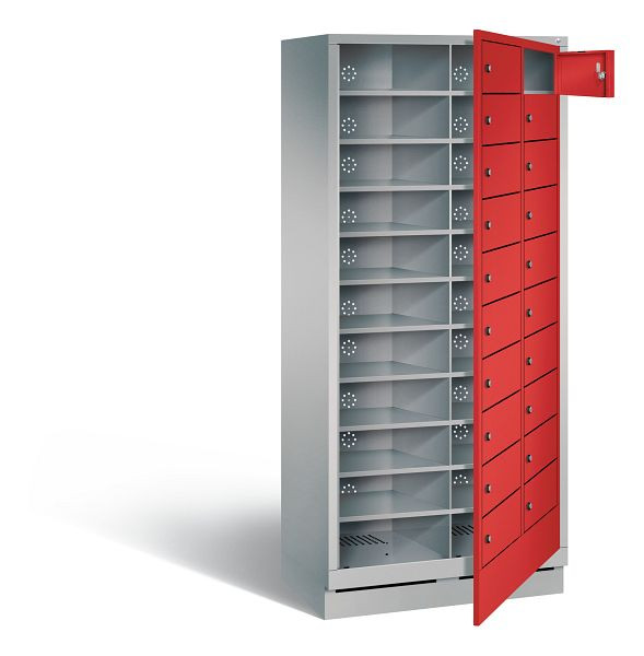 C+P wasautomaat Evolo, H1800xW810xD500mm, kleur: wit aluminium / vuurrood, 48160-210 S10107
