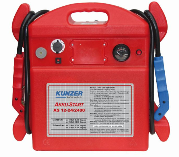 Kunzer startaccu draagbaar 12V 2400A, 24V 1200A, AS 12-24/2400