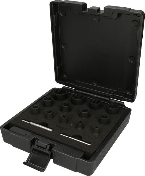 KS Tools 1/4"+1/2" slagdoppenset met spiraalprofiel, 15-delig, 913.1460