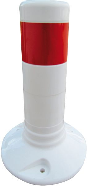 Schake Flexi-paal wit rode reflecterende strip Ø 80 mm, hoogte 300 mm Ø 80 mm, PUR, 1 reflecterende strip, incl. 3 schroeven en pluggen, 412225