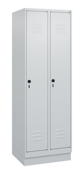 C+P Umkleidespind Classic PLUS, Sockel, 2 Abteile, 1800x600x500mm, 7035/7035, Drehriegel, 0800207-20 S10009