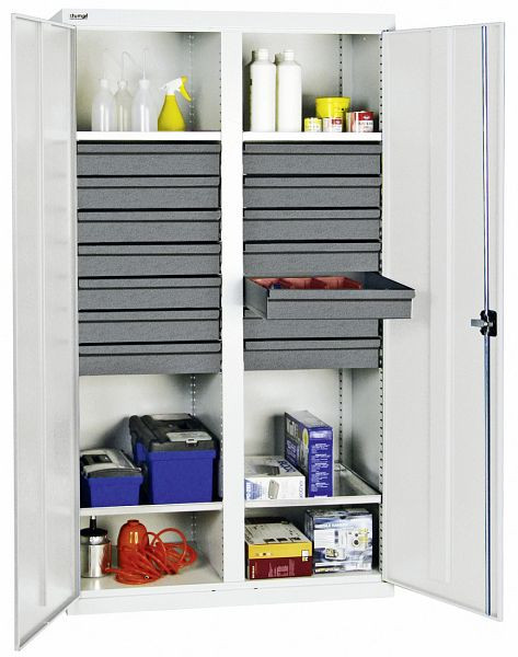 stumpf gereedschaps- en materiaalkast serie 3000, 7035/7035, 14 laden 100 mm, tussenwand, 4 bakbodems, 3004407