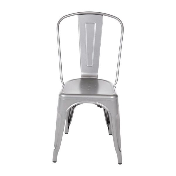 Bolero Bistro Steel Side Chairs Gun Metal Grey (4 stuks), GL329