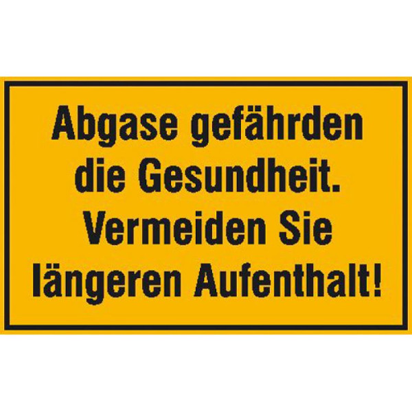 Steen HGS informatiebord, uitlaatgassen gevaar voor de gezondheid..., 400 x 250 mm / kunststof (polystrol), 41.5753