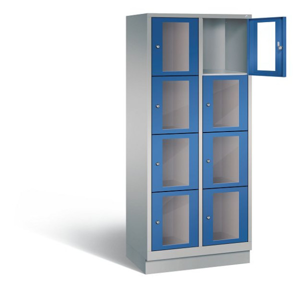 C+P lockerkast Classic, H1800xW810xD500mm, kleur: wit aluminium / gentiaanblauw, 8020A224 S10011