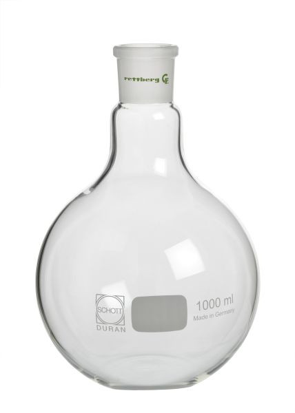 Rettberg kolf met platte bodem, 500 ml, huls NS 29/32, borosilicaatglas 3.3, 134030244