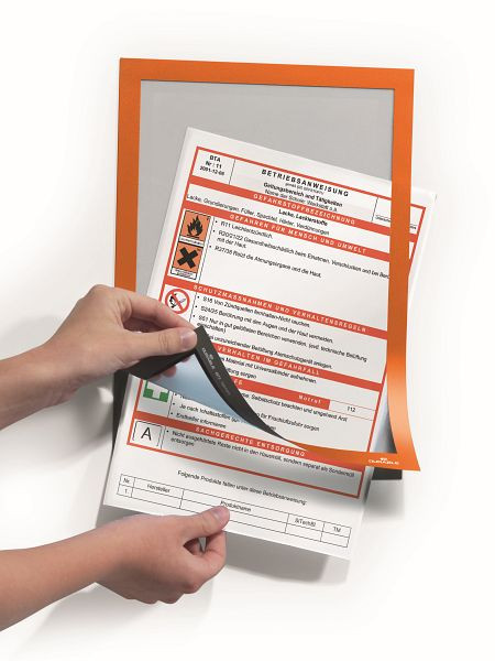 DURABLE DURAFRAME A4 grote verpakking, informatieframe, oranje, verpakking van 10, 488209