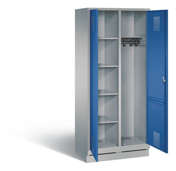 C+P reinigingsmiddelenkast Evolo, H1800xW810xD500mm, kleur: wit aluminium / gentiaanblauw, 48160-22 S10123