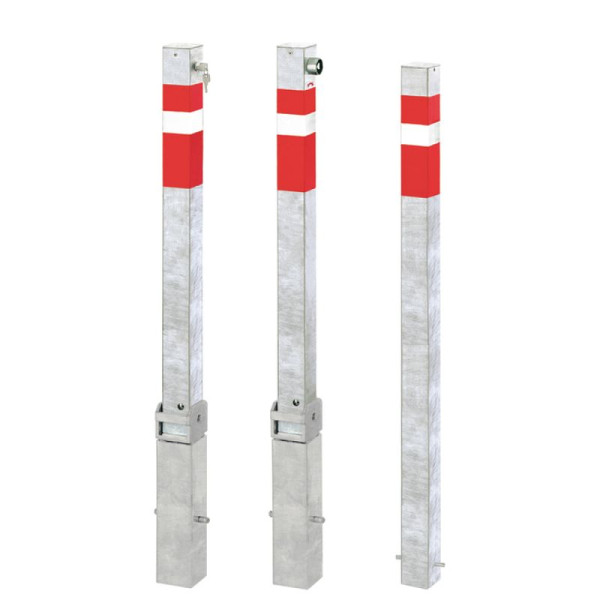 Stone HGS afzetpaal -Steel Line-, bevestigd met grondanker, met 2 ogen (180°), paal: 70 x 70 mm, 14271-02