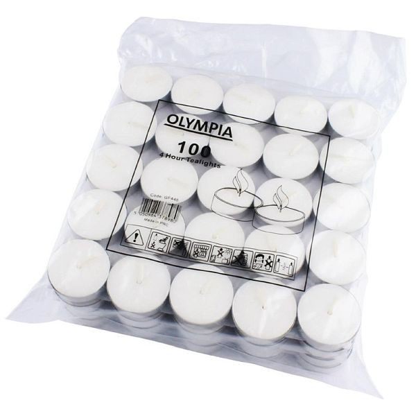 Olympia theelichtjes 4 uur, VE: 100 stuks, GF448