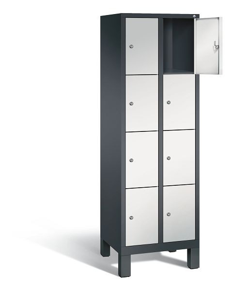 C+P lockerkast Evolo, H1850xW610xD500mm, kleur: zwartgrijs/lichtgrijs, 48010-204 S10115