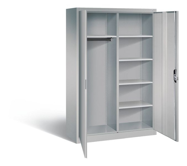 C+P archief/garderobekast Acurado, H1950xB1200xD500mm, kleur: wit aluminium, verzonken handgreep, 9480-30 S10042