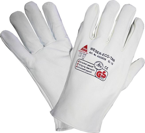 Hase Safety WESER ECO-TAN®, Montagehandschuhe, Ziegennappaleder, Größe: 11, VE: 10 Paar, 6522028-11