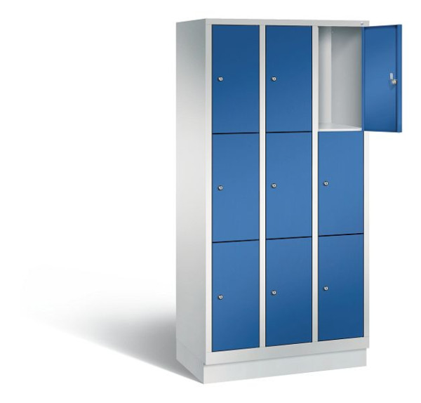 C+P lockerkast Evolo, H1800xB900xD500mm, kleur: lichtgrijs / gentiaanblauw, 48020-303 S10008