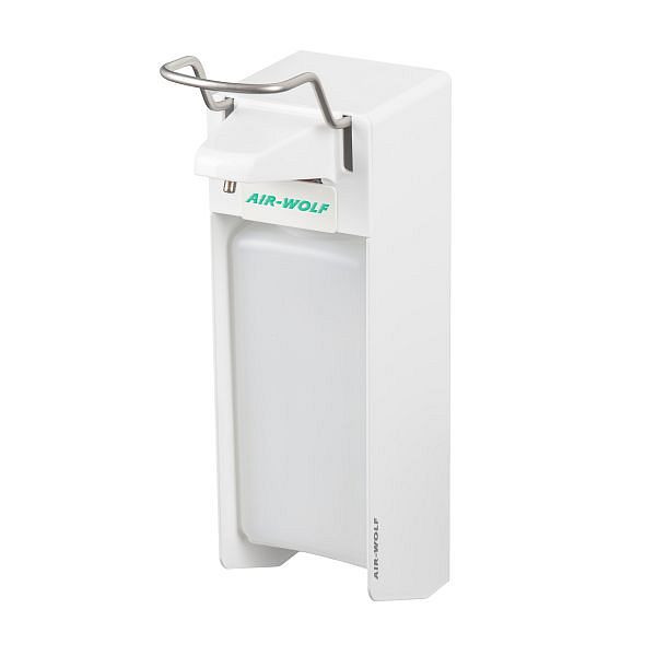 Air Wolf desinfectiemiddel- en zeepdispenser, Omicron II-serie, H x B x D: 330 x 95 x 168 mm, wit aluminium, WH kunststof, 35-452